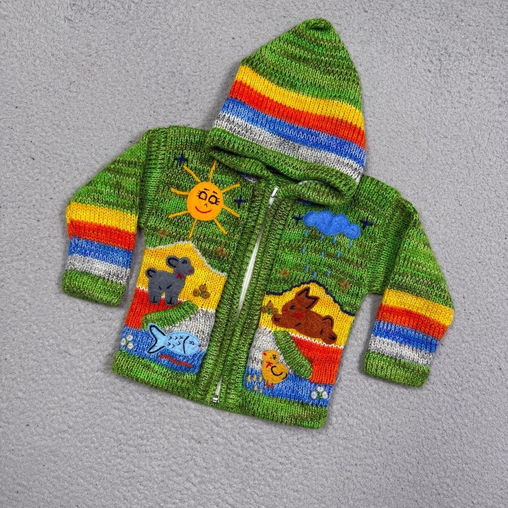 Kids vintage animal nature knit‎ sweater